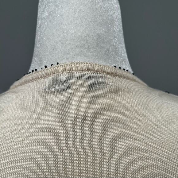 NEW Sigrid Olsen Silk Wool Peplum Flutter Lace Bead Cardigan Sweater Y2K XS NWT - Picture 9 of 16